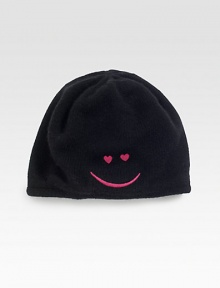 A cozy knit topper featuring an embroidered smiley face.Wool/Rayon/Nylon/CashmereOne size fits mostDry cleanImported A cozy knit topper featuring an embroidered smiley face.Wool/Rayon/Nylon/CashmereOne size fits mostDry cleanImported