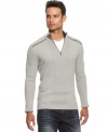 This mock neck INC International Concepts sweater adds style to your casual look.