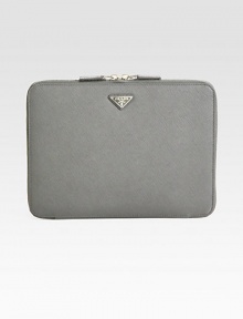 This sleek, compact case of signature etched leather is crafted with inner padding to keep your iPad® secure.Accommodates all iPad® models Zip-around closure Enamel triangle logo Polished steel hardware One inside open pocket Nappa leather lining 10¼ x 8H x ¾D Made in Italy This sleek, compact case of signature etched leather is crafted with inner padding to keep your iPad® secure.Accommodates all iPad® models Zip-around closure Enamel triangle logo Polished steel hardware One inside open pocket Nappa leather lining 10¼ x 8H x ¾D Made in Italy
