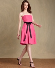 Channel classic glamor with Tommy Hilfiger's strapless dress in cheerful pink. The A-line silhouette instantly flatters any body, too!