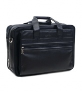 Rich leather draws you in revealing a fully-lined interior that expands an extra 2 inches to accommodate everything you pick up throughout the day. This portfolio will keep you seriously in style and in line with a file divider, padded laptop case and multiple pockets that know how to do business. Limited lifetime warranty.