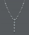 Say yes to elegance inspired by the ocean. This y-shaped necklace highlights round and oval-cut blue topaz gemstones (8-1/2 ct. t.w.) that shimmer in a 14k white gold setting. Approximate length: 17 inches. Approximate drop: 1-1/2 inches.