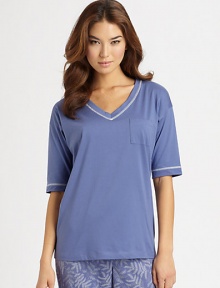 EXCLUSIVELY AT SAKS. Ultra-refined pima cotton gives this classic knit top extraordinarily comfort.V-necklineChest pocketShort sleevesTop-stitched detailsCottonMachine washImported EXCLUSIVELY AT SAKS. Ultra-refined pima cotton gives this classic knit top extraordinarily comfort.V-necklineChest pocketShort sleevesTop-stitched detailsCottonMachine washImported