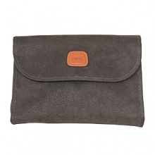 Part of Bric's new Life collection, this chic toiletry kit in weather resistant micro suede features a spill-proof plastic lining, caramel-colored leather detailing, multiple storage compartments and easy fold-up and snap design. Part of Bric's new Life collection, this chic toiletry kit in weather resistant micro suede features a spill-proof plastic lining, caramel-colored leather detailing, multiple storage compartments and easy fold-up and snap design.