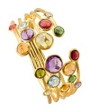 Multicolored gemstones lend vibrance to this 18K yellow gold cuff from Marco Bicego's Jaipur collection.