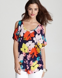 Cutout shoulders and a punchy floral print freshen up this Ella Moss top for feminine summer style.