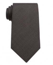 A neat pattern gives this silk tie from Perry Ellis subtle sophistication and texture. A neat pattern gives this silk tie from Perry Ellis subtle sophistication and texture.