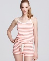 Sleep sweetly in Juicy Couture's heathered nighty. Ruffled satin hem is flirtatiously femme.