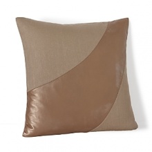 Cool canvas meets luxurious leather on this retro-cool HUGO BOSS decorative pillow--a stand-out accent for both retro and contemporary decors. Cool canvas meets luxurious leather on this retro-cool HUGO BOSS decorative pillow--a stand-out accent for both retro and contemporary decors.
