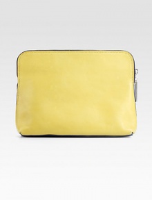 Stash your beauty essentials in this handy zip-bag crafted from butter-smooth leather.Zip-top closure10¾W X 8H X 2½DImported Stash your beauty essentials in this handy zip-bag crafted from butter-smooth leather.Zip-top closure10¾W X 8H X 2½DImported