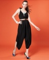 In an on-trend harem style, this Neon jumpsuit is a hot alternative to a dress for a party look!