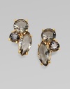 Softly tinted faceted rhinestones shimmer and sparkle in this bold design in a golden setting.Glass 12k goldplated Length, about 1½ Post back Imported