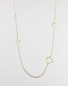 From the Quatrefoil Collection. A long, elegant chain of 18k yellow gold accented with geometrical shapes.18k yellow gold Length, about 42 Lobster clasp Imported