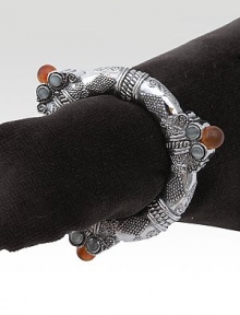 The look of exotic Bali for your table, in platinumplated metal accented with CRYSTALLIZED - Swarovski Elements. Set of four Packaged in a L'Object presentation gift box 4½W X 5½L X 2½D Imported The look of exotic Bali for your table, in platinumplated metal accented with CRYSTALLIZED - Swarovski Elements. Set of four Packaged in a L'Object presentation gift box 4½W X 5½L X 2½D Imported