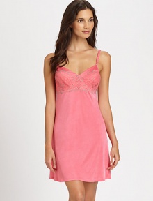 Smooth and cool to the touch, this romantic, vintage-inspired design flows away from the body for a flattering silhouette. Sweetheart necklineSmocked adjustable strapsSupportive cups for extra liftEmbellished laceAbout 33 from shoulder to hemPolyesterMachine washImported Smooth and cool to the touch, this romantic, vintage-inspired design flows away from the body for a flattering silhouette. Sweetheart necklineSmocked adjustable strapsSupportive cups for extra liftEmbellished laceAbout 33 from shoulder to hemPolyesterMachine washImported