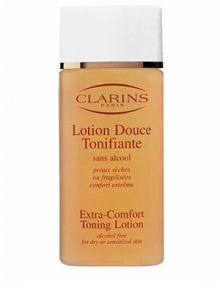 Extra-Comfort Toning Lotion. Designed for very dry skin in need of comfort. This extra-mild facial lotion is alcohol-free to refresh and tone skin. Brightens the complexion while soothing and moisturizing skin. The ideal complement to Extra-Comfort Cleansing Cream. 6.8 oz. Made in France. Extra-Comfort Toning Lotion. Designed for very dry skin in need of comfort. This extra-mild facial lotion is alcohol-free to refresh and tone skin. Brightens the complexion while soothing and moisturizing skin. The ideal complement to Extra-Comfort Cleansing Cream. 6.8 oz. Made in France.
