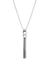 Understated elegance. Nine West offers this pendant tassel necklace, crafted from silver tone mixed metal, as the perfect style complement for any occasion. Approximate length: 32 inches. Approximate drop: 4 inches.