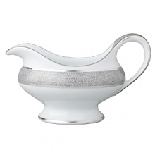 Sauvage dinnerware by Bernadaud successfully blends three surprisingly sensual touches - pearl-grey lizard skin, silver filament and interlocking Cordovan honeycombs -- into one truly memorable collection for your table. Exceptional elegance with a touch of the exotic. Sauvage dinnerware by Bernadaud successfully blends three surprisingly sensual touches - pearl-grey lizard skin, silver filament and interlocking Cordovan honeycombs -- into one truly memorable collection for your table. Exceptional elegance with a touch of the exotic.