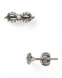 Make a girlie glam statement with these bow-shaped studs from Juicy Couture, accented by cubic zirconia stones. Make a girlie glam statement with these bow-shaped studs from Juicy Couture, accented by cubic zirconia stones.
