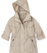 Aqua Girls' Hooded Anorak - Sizes S-XL