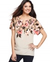 A soft, billowing fit offsets the chic floral print and edgy studs of Style&co.'s top.