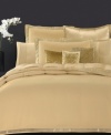 Complete with a zipper closure and rows of two color beaded fringe, this Modern Classics Gold Leaf decorative pillow adds extra character to your bed.