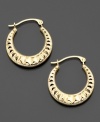 Look put together with these lovely polished pleat earrings crafted in 14k gold. Approximate diameter: 1/2 inches.