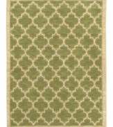 Reminiscent of classic Mediterranean textiles, this patterned area rug from Shaw Living presents a brilliant ogee design rendered in vibrant green. Woven in the USA of ultra-durable and supremely soft EverTouch® nylon, this rug offers a stately tradition to any room.