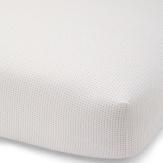 A coordinating pale pink pin dot on a white background in soft cotton.The American Academy of Pediatrics and the U.S. Consumer Product Safety Commission have made recommendations for safe bedding practices for babies. When putting infants under 12 months to sleep, remove pillows, quilts, comforters, and other soft items from the crib.