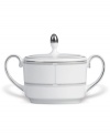 Inspired by the chic London neighborhood, the Waterford Sloane Square sugar bowl is as chic and simple as its namesake, featuring a tailored band and platinum dot details.