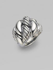 From the Chain Collection. This exquisite design of fine sterling silver is a striking mix of smooth and textured cables. Sterling silver Width, about ½ Imported From the Chain Collection. This exquisite design of fine sterling silver is a striking mix of smooth and textured cables. Sterling silver Width, about ½ Imported