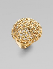 Make a bold, glamorous statement with this rhinestone-bedecked dome creation.Glass 14k goldplating Width, about 2½ Adjustable Imported Make a bold, glamorous statement with this rhinestone-bedecked dome creation.Glass 14k goldplating Width, about 2½ Adjustable Imported