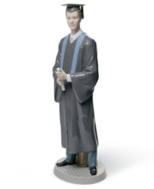 Celebrate your son's commencement with this porcelain figurine from Lladró. Clad in robe and mortarboard, diploma in-hand, this proud graduate represents the hardworking scholar in your life. Celebrate your son's commencement with this porcelain figurine from Lladró. Clad in robe and mortarboard, diploma in-hand, this proud graduate represents the hardworking scholar in your life.