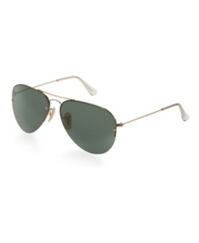 Combine Ray-Ban's iconic Aviator with innovation in these new frames with interchangeable lenses and switch your look whenever you are in the mood. The memory frames come with three sets of lenses (mirrored, gradient, and polarized) to choose from. Simply flip one set out for another and you'll have three times the fun. Each pair is 100 percent UV protected and comes with a frame case, as well as a separate lens case which can be used to store an extra set to switch out for later. Combine Ray-Ban's iconic Aviator with innovation in these new frames with interchangeable lenses and switch your look whenever you are in the mood. The memory frames come with three sets of lenses (mirrored, gradient, and polarized) to choose from. Simply flip one set out for another and you'll have three times the fun. Each pair is 100 percent UV protected and comes with a frame case, as well as a separate lens case which can be used to store an extra set to switch out for later.