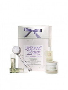 All the beauty must-haves for every expecting mom. With the big news comes big change. This all-in-one kit lets her look and feel great during pregnancy and new motherhood. Each product is designed to relieve, revive and rebalance for gorgeous skin that really has That Glow. The Mom2Be Kit includes: two 0.5 oz bottles of Resilient Body Oil, one 1 oz. Bottle of Sweet Dreams Aromatherapy, one 2 oz. jar of Rebalancing Face Cleanser and one Facial Cleansing Brush. All the beauty must-haves for every expecting mom. With the big news comes big change. This all-in-one kit lets her look and feel great during pregnancy and new motherhood. Each product is designed to relieve, revive and rebalance for gorgeous skin that really has That Glow. The Mom2Be Kit includes: two 0.5 oz bottles of Resilient Body Oil, one 1 oz. Bottle of Sweet Dreams Aromatherapy, one 2 oz. jar of Rebalancing Face Cleanser and one Facial Cleansing Brush.