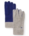 Crafted in a super soft lambswool blend, this cozy glove mixes it up with contrast colorblocks and ribbed trim at the wrist.