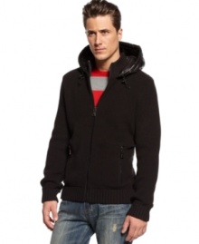 This sweater jacket with hood from INC International Concepts is the perfect lightweight layer to keep your style on-trend this season. This sweater jacket with hood from INC International Concepts is the perfect lightweight layer to keep your style on-trend this season.
