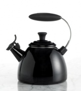 Le Creuset's superior craftsmanship strands strong in this statement piece. The glossy enamel finish adds an attractive accent to your stove and the unique ergonomic handle is a charming and functional feature. Lifetime warranty.