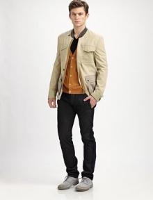 EXCLUSIVELY AT SAKS. An innovative design in a slim silhouette, detailed with a contrasting zip placket and oversized flap pockets.Zip frontChest, waist flap pocketsCottonDry cleanMade in Italy EXCLUSIVELY AT SAKS. An innovative design in a slim silhouette, detailed with a contrasting zip placket and oversized flap pockets.Zip frontChest, waist flap pocketsCottonDry cleanMade in Italy