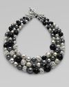 From the David Yurman Element Collection. Black onyx, hematite and sterling silver round beading in a triple row design.Black onyx & hematite Sterling silver Length, about 17½ Toggle closure Imported 