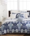 Sail off to sleep with this Echo Bansuri sham, featuring calming shades of blue and white.