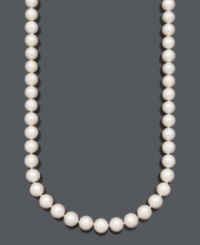 Add a long layer of sophistication to any ensemble. This Belle de Mer necklace features beautiful A+ cultured freshwater pearls (11-13 mm) and a 14k gold clasp. Approximate length: 30 inches. Add a long layer of sophistication to any ensemble. This Belle de Mer necklace features beautiful A+ cultured freshwater pearls (11-13 mm) and a 14k gold clasp. Approximate length: 30 inches.