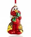 There's nothing merrier than The Muppets! Elmo is filled with the excitement of the season, carrying a bag of surprises for on and under the tree in this handcrafted Christmas ornament from Kurt Adler.