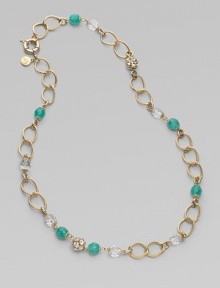 Embolden your look with this fun and feminine chain, accented with vibrant and sparkling glass beads.Glass 12k goldplating Chain length, about 24 Spring ring clasp Imported Embolden your look with this fun and feminine chain, accented with vibrant and sparkling glass beads.Glass 12k goldplating Chain length, about 24 Spring ring clasp Imported