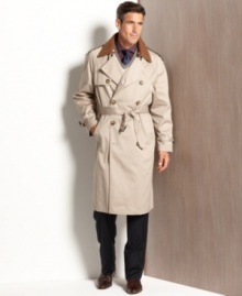 A trench coat classic enough to conjure images of foreign correspondents in Forties films: The belted and double-breasted Edmond from Lauren by Ralph Lauren, in waterproof cotton-blend twill. A trench coat classic enough to conjure images of foreign correspondents in Forties films: The belted and double-breasted Edmond from Lauren by Ralph Lauren, in waterproof cotton-blend twill.
