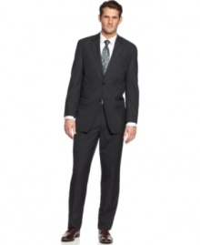 Stripes deliver additional subtle sophistication to this suit from Izod.