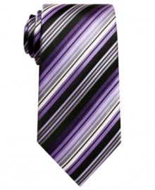 Find your angle. This Alfani tie lets you follow the lines for a lean, streamlined look. Find your angle. This Alfani tie lets you follow the lines for a lean, streamlined look.