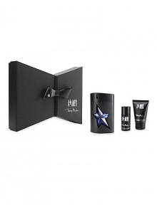 Transform from head to toe into an adventurous, seductive man with this masculine collection of A*MEN products. The set includes a 3.4 oz. Eau de Toilette Spray and 1.7 oz. Hair & Body Shampoo and 0.7 oz. Mini Deodorant Stick showcased inside a sleek Mugler-designed gift box. Transform from head to toe into an adventurous, seductive man with this masculine collection of A*MEN products. The set includes a 3.4 oz. Eau de Toilette Spray and 1.7 oz. Hair & Body Shampoo and 0.7 oz. Mini Deodorant Stick showcased inside a sleek Mugler-designed gift box.