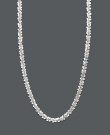The perfect accessory to complement any ensemble. This 14k white gold necklace features an intricate faceted design. Approximate length: 18 inches. The perfect accessory to complement any ensemble. This 14k white gold necklace features an intricate faceted design. Approximate length: 18 inches.