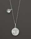 White topaz initial pendant set in sterling silver. By Anzie.